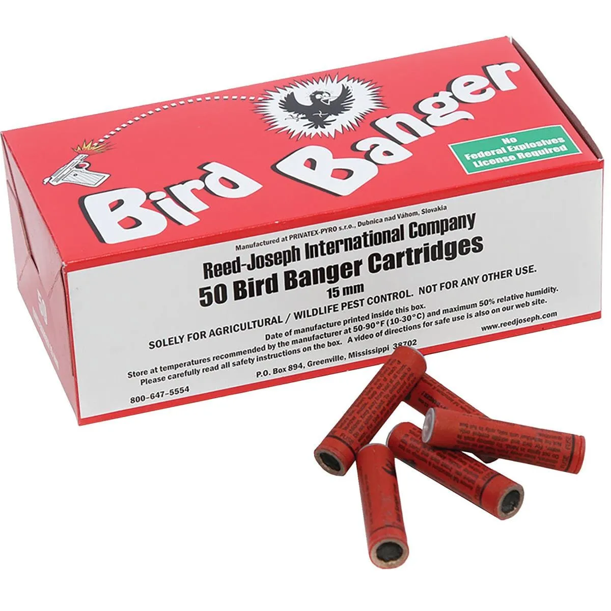 15 mm Bird Banger Cartridges with Blank Primers