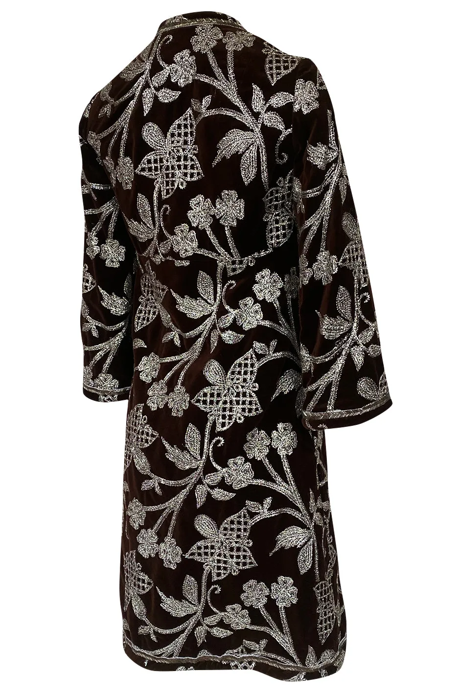 1968 Bill Blass Museum Documented Brown Velvet & Silver Thread Coat