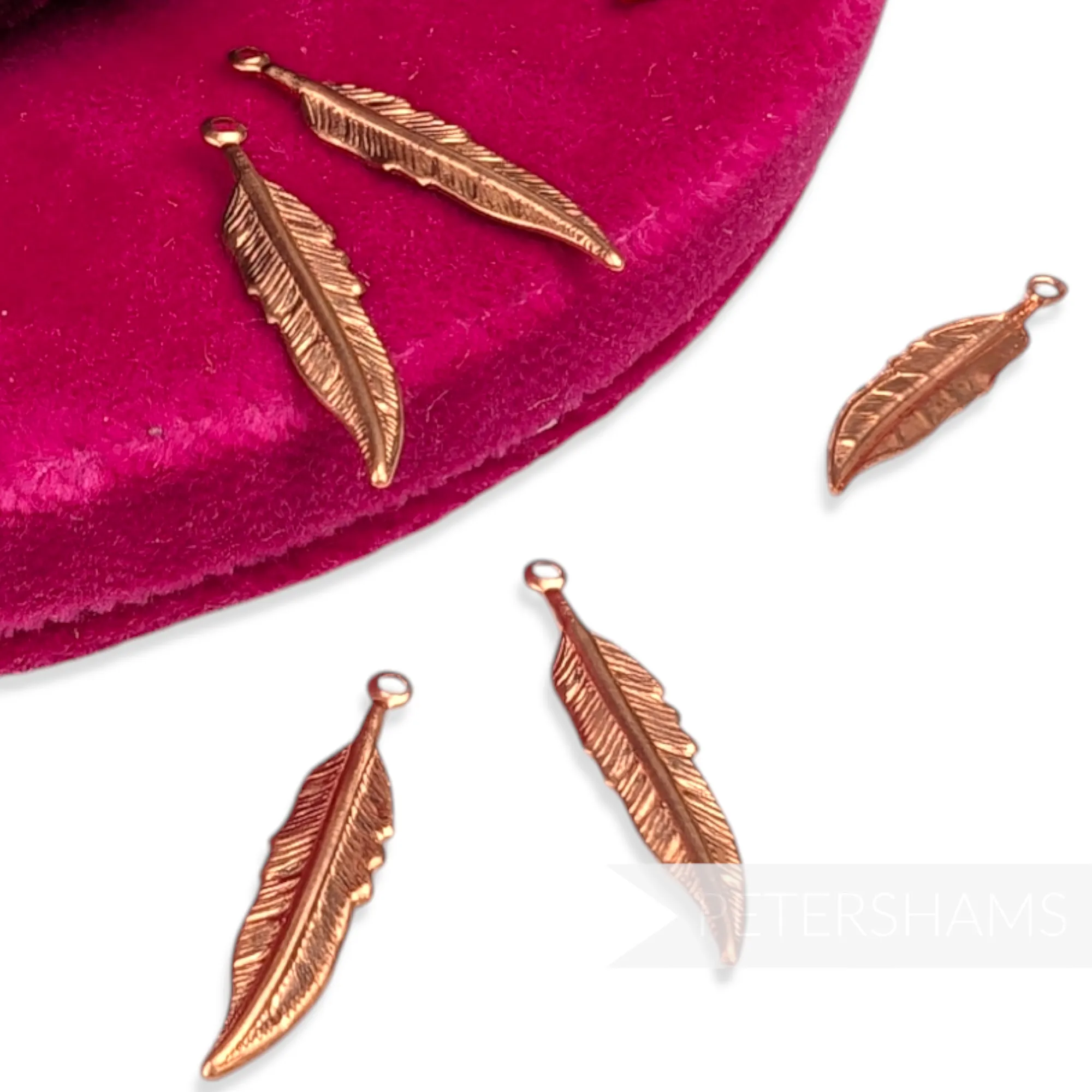 27mm Vintage 1990's Metal Feather Shapes - 12 Pieces