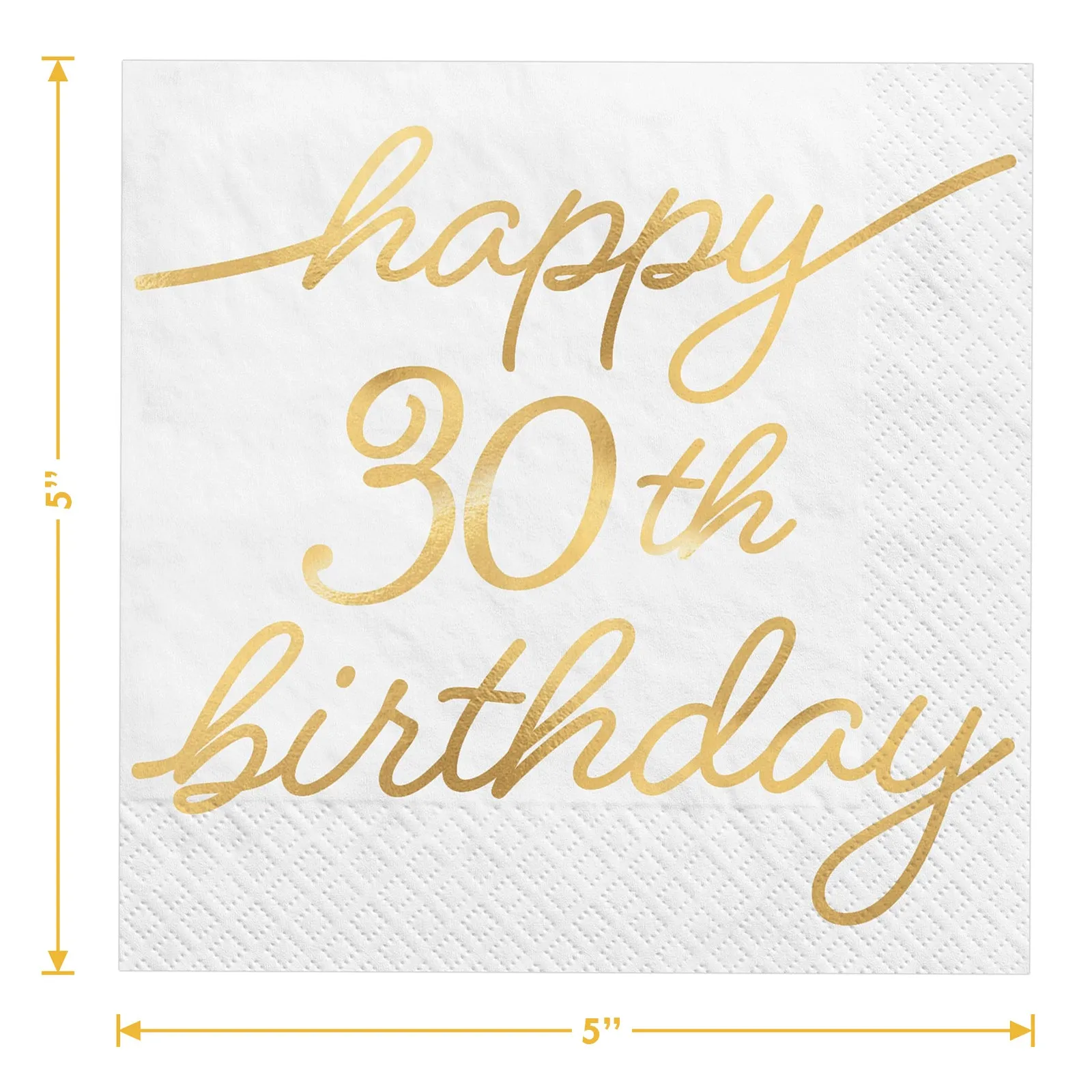 30th Birthday Party Milestone Metallic Golden Age Hexago Plates and Napkins (Serves 16)