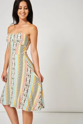 Abstract Pattern Bandeau Dress