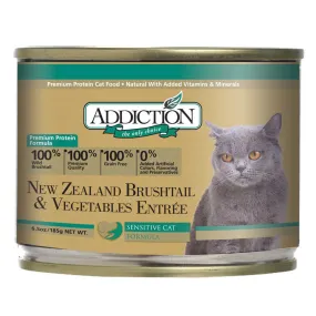 Addiction New Zealand Brushtail & Vegetables Entree Canned Cat Food 185g