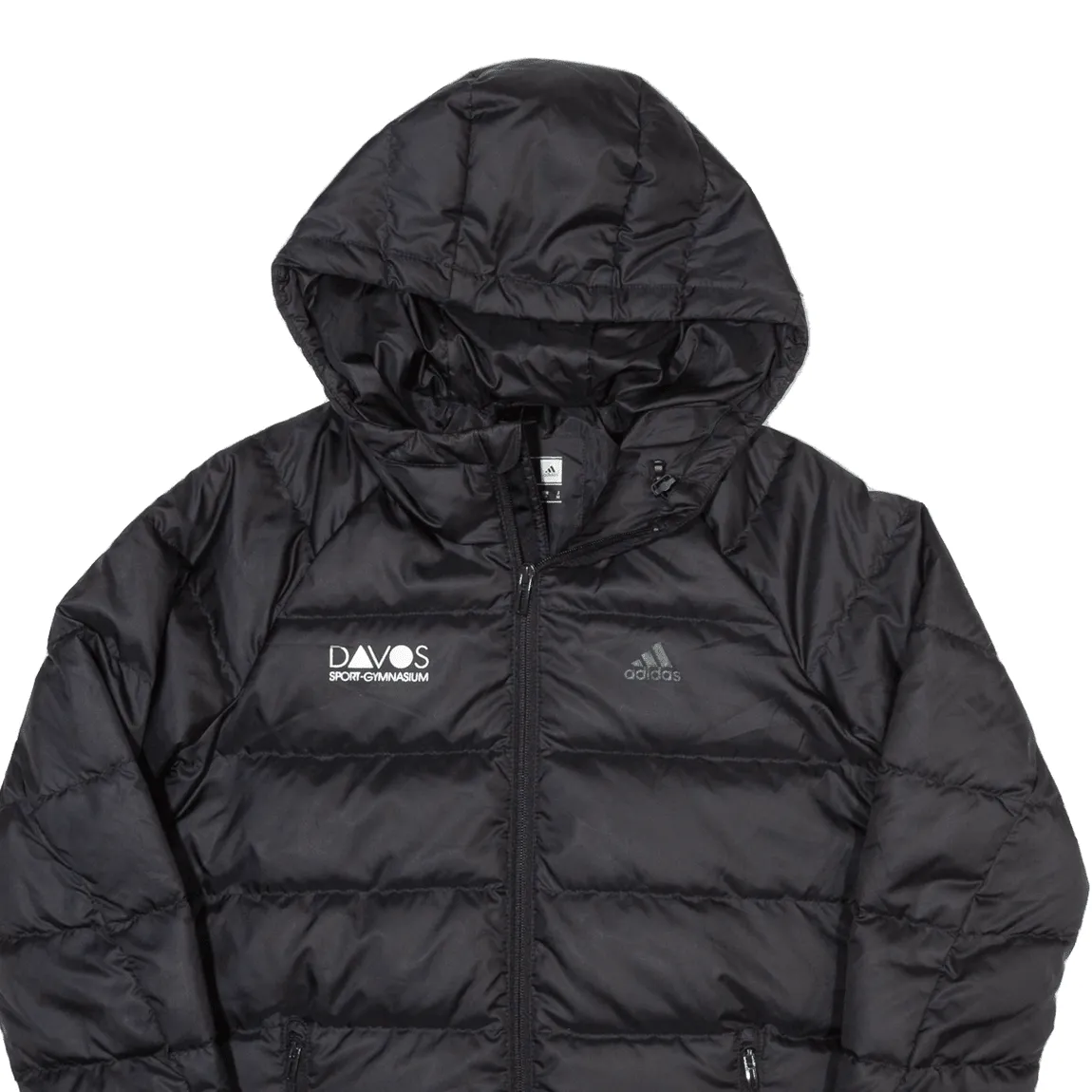 ADIDAS Down Insulated Womens Puffer Coat Black Hooded XS