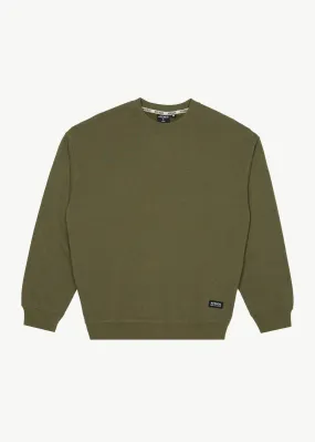 AFENDS Mens Indica - Crew Neck Jumper - Military