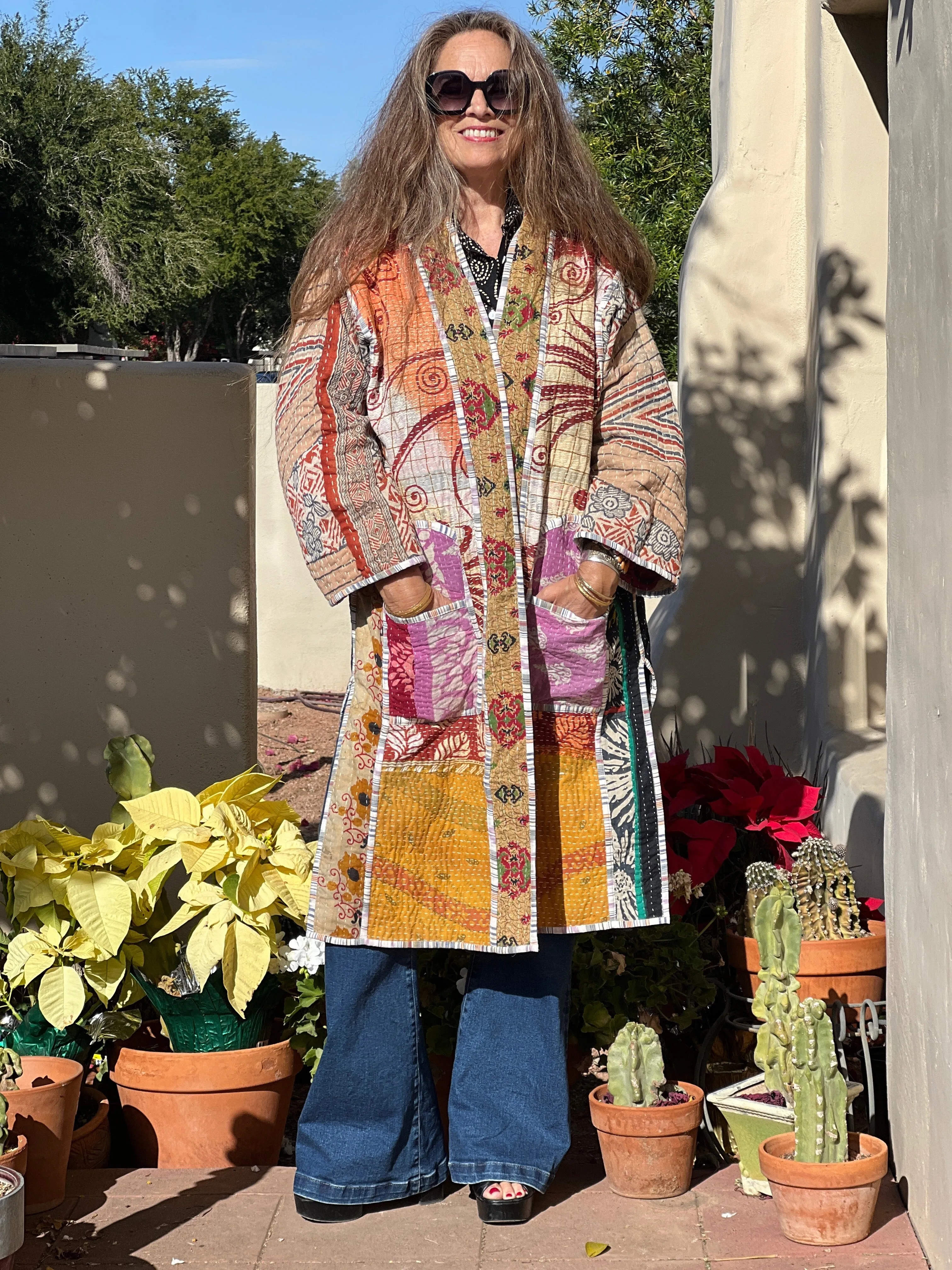 Aleja Cotton Vintage Quilted Kantha Coat ONE OF KIND