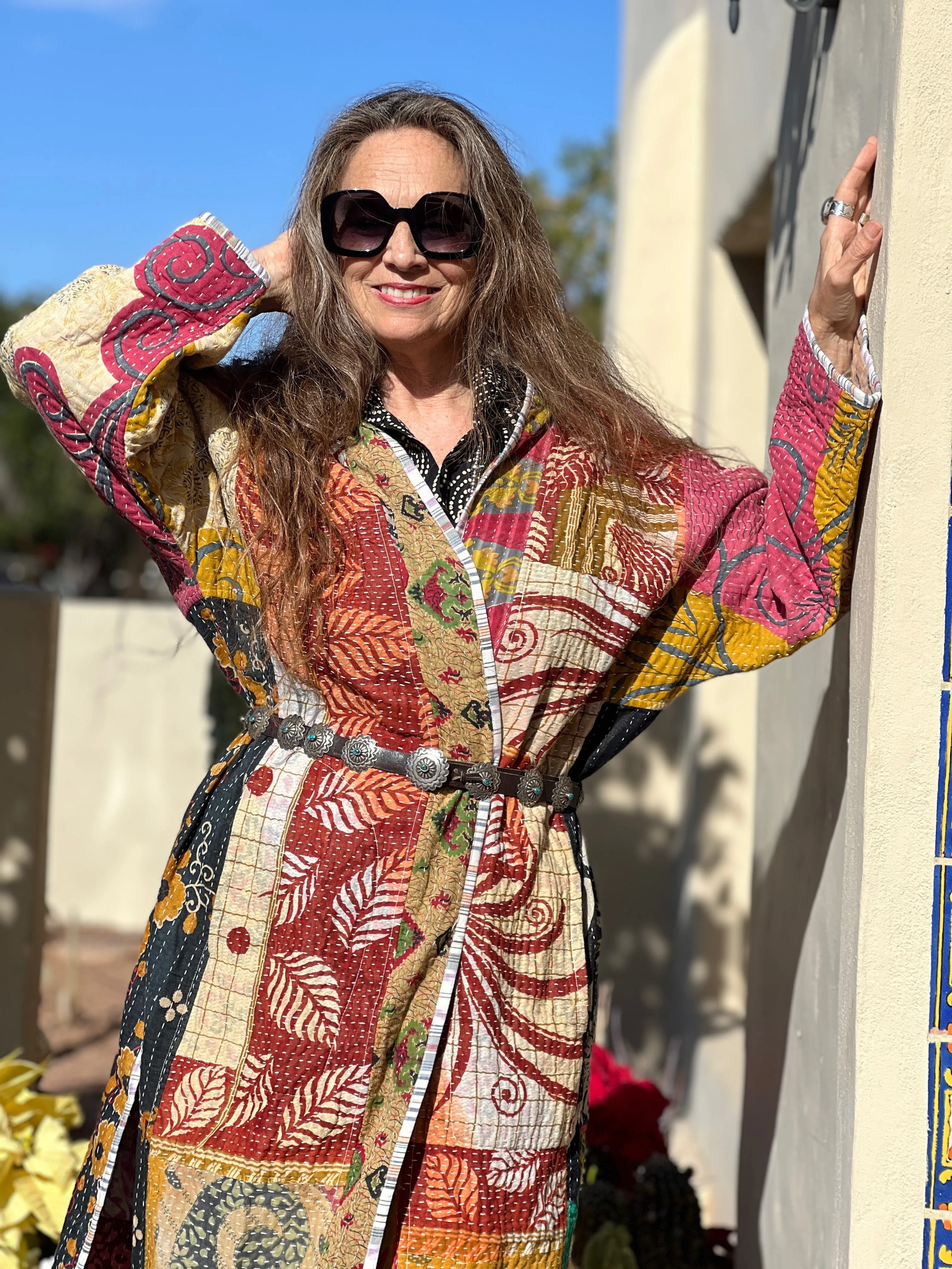 Aleja Cotton Vintage Quilted Kantha Coat ONE OF KIND