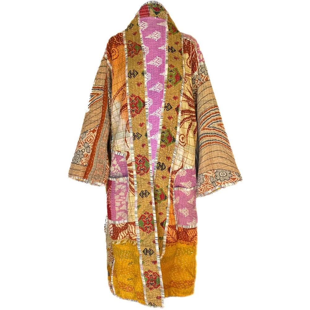 Aleja Cotton Vintage Quilted Kantha Coat ONE OF KIND