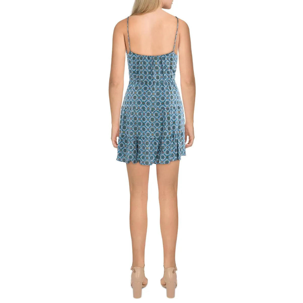 Alice and Olivia Womens Floral Print Mini Babydoll Dress