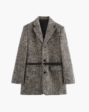 Alziette – Belted herringbone – Coat