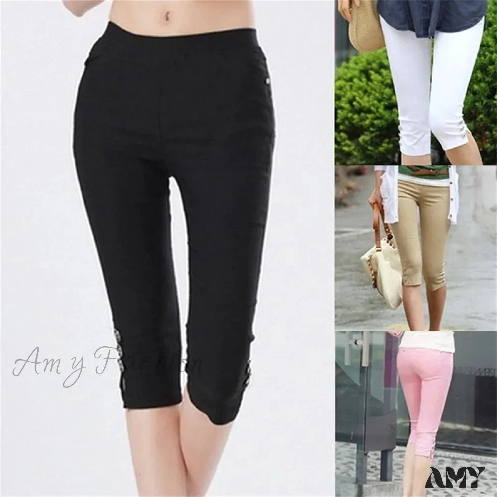 Amy Fashion - High Waist Elastic Plus Size Pants