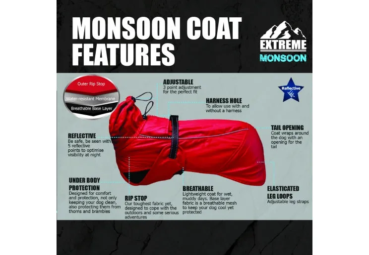 Ancol Extreme Monsoon Dog Coat Red