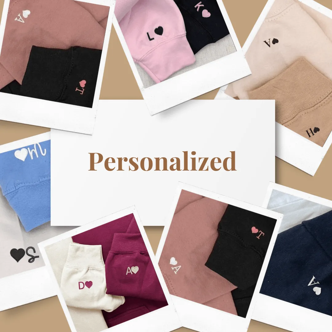 Anime-Inspired Matching Couple Sweatshirts - Personalized Embroidered Sweatshirts For Couples