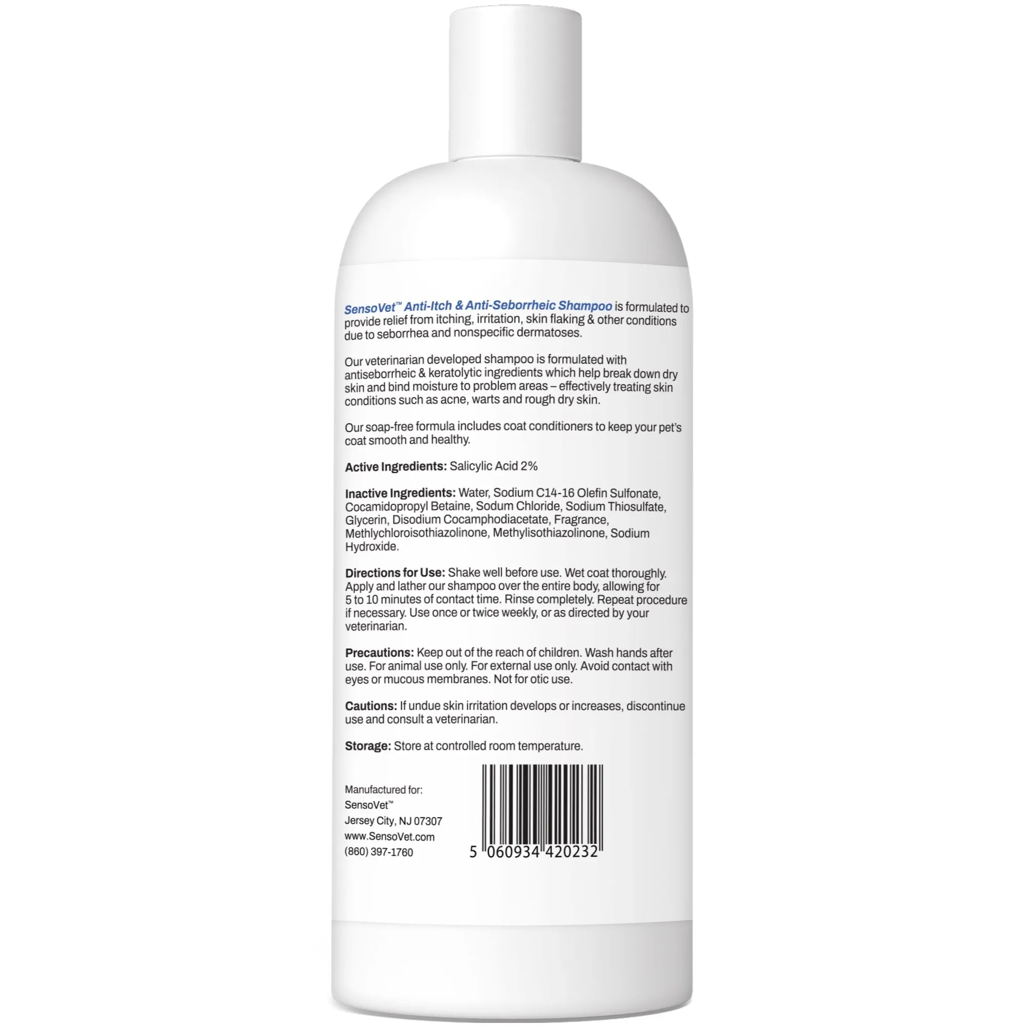 Anti-Seborrheic & Anti-Itch Relief Shampoo for Dogs & Cats - 12oz