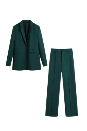 'Aubree' Casual Blazer Jacket & Straight Pants (Sold Separately)