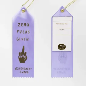 Award Ribbon / Bookmark w Note - Zero Effs Given