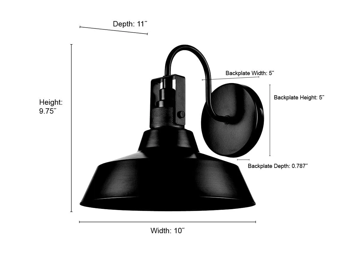 Axell Outdoor Wall Sconce - Powder Coated Black - 11in. Extension - E26 Medium Base