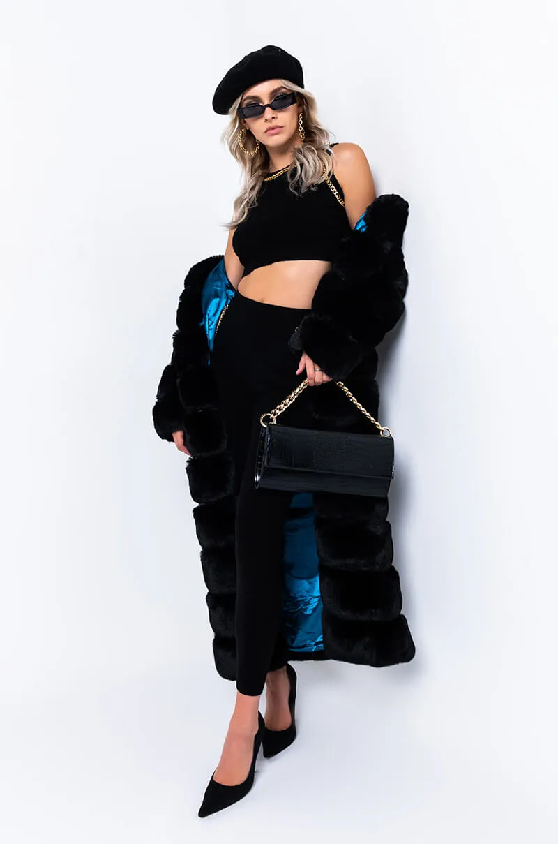 AZALEA WANG JENNY-LIN MEETS RAMI FAUX FUR PANEL HOODED TRENCH