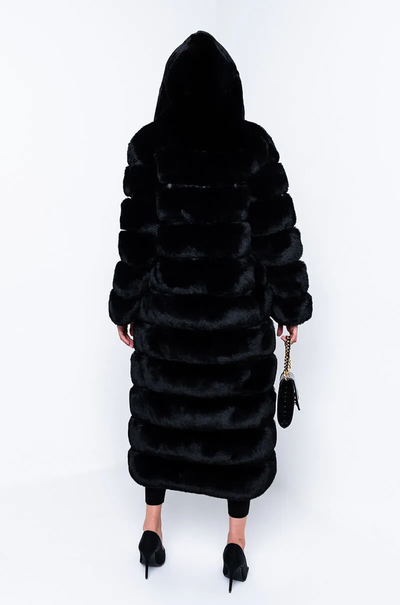 AZALEA WANG JENNY-LIN MEETS RAMI FAUX FUR PANEL HOODED TRENCH