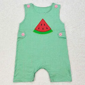 Baby Infant Boys Rompers Green Checkered Watermelon Rompers SR1406