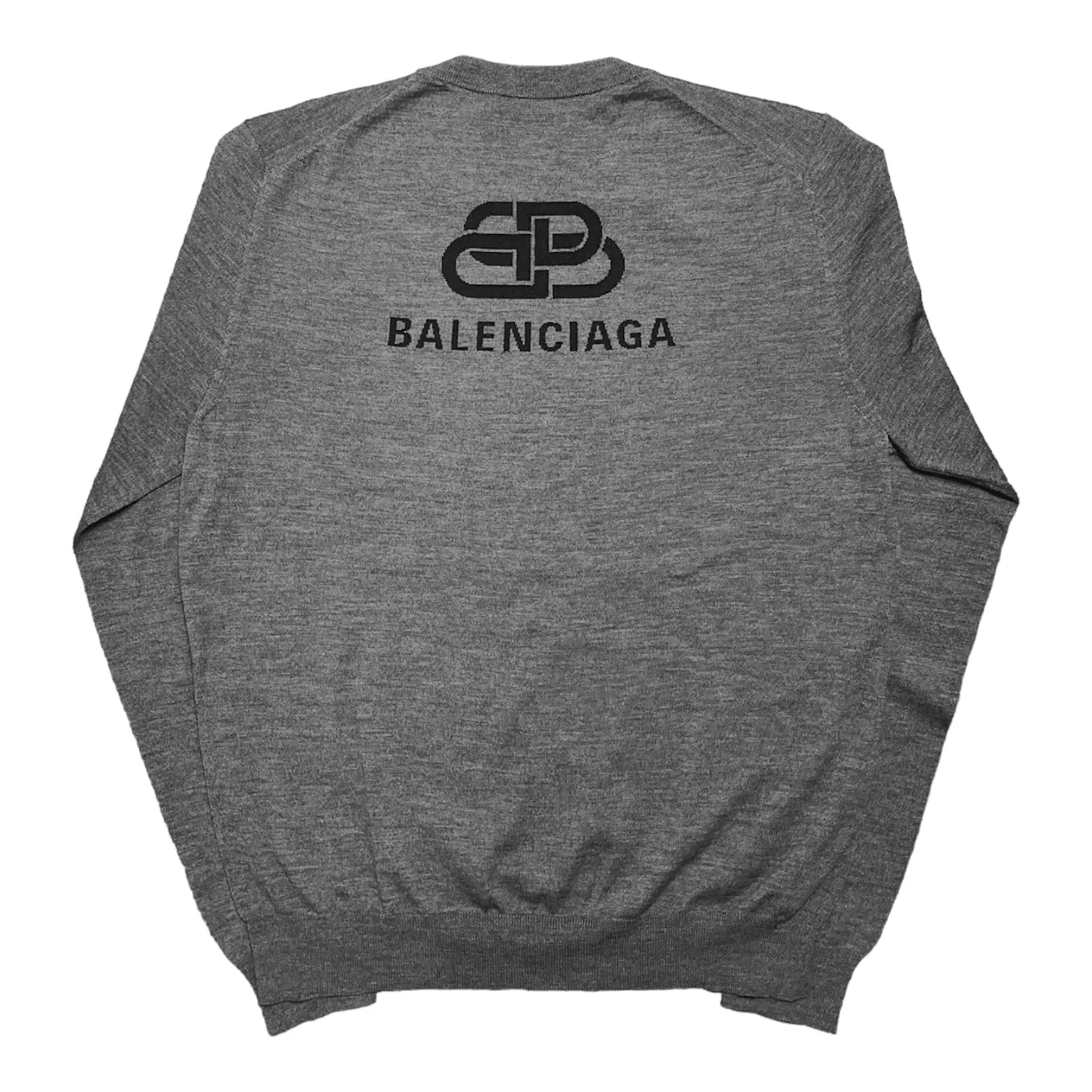 Balenciaga BB Logo Wool Jumper Sweater Heather Grey