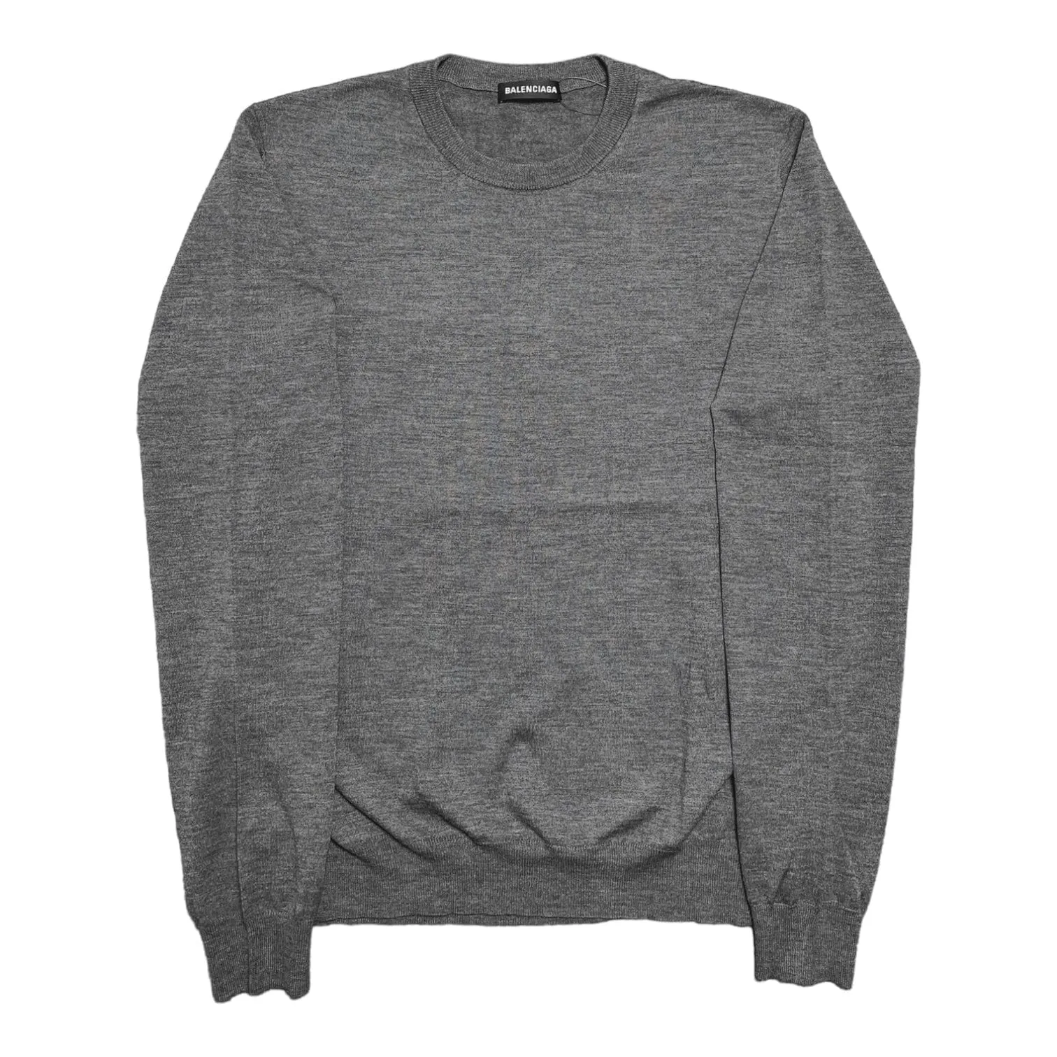 Balenciaga BB Logo Wool Jumper Sweater Heather Grey