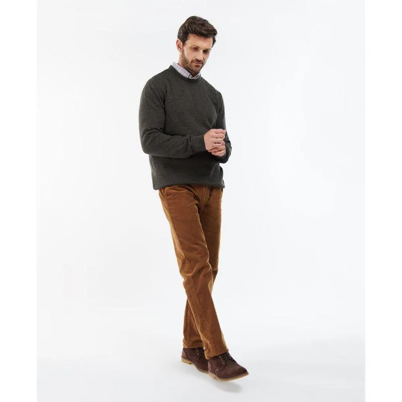 Barbour Firle Cotton Cashmere Mens Crew Neck Jumper - Olive Marl