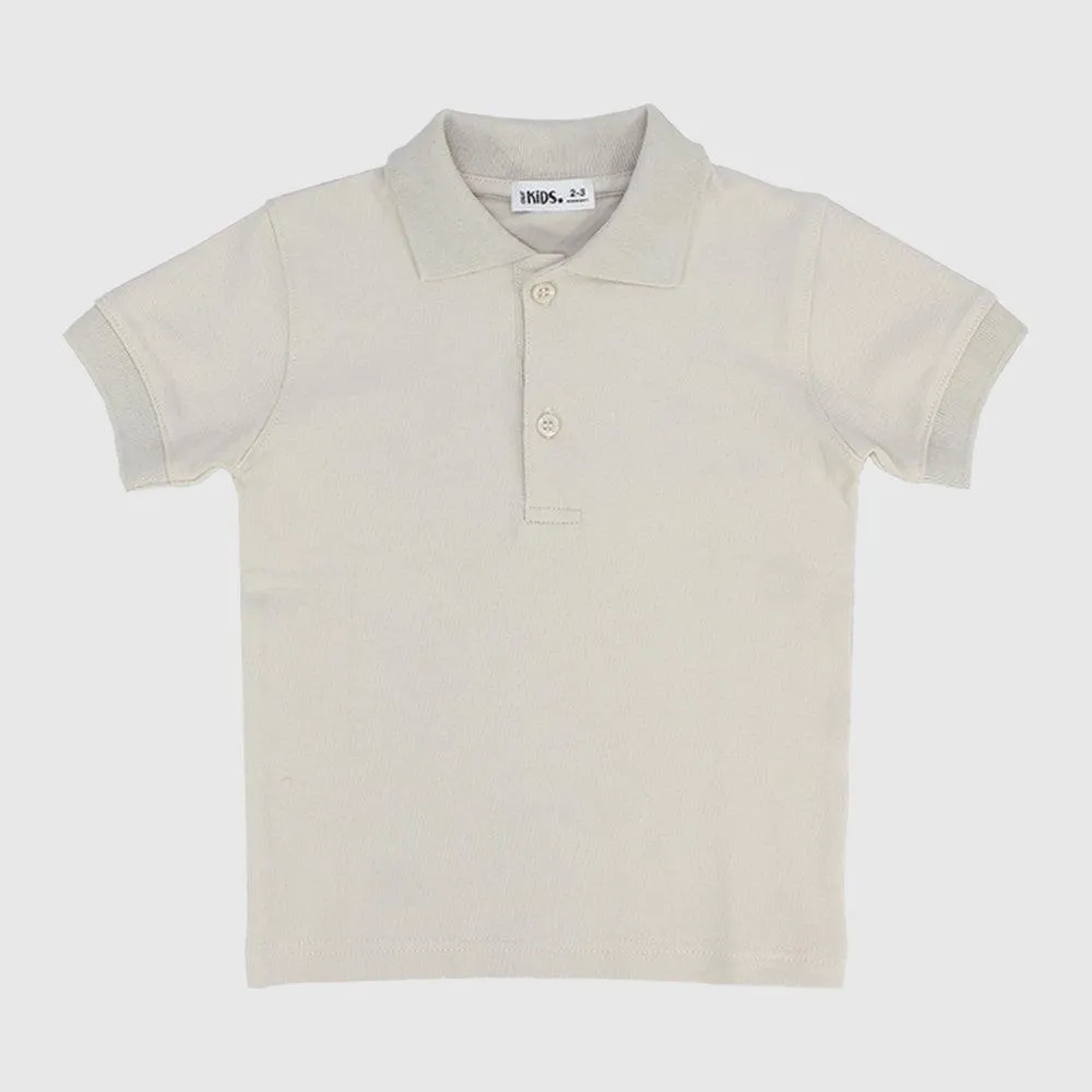 Beige Short-Sleeved Polo Shirt