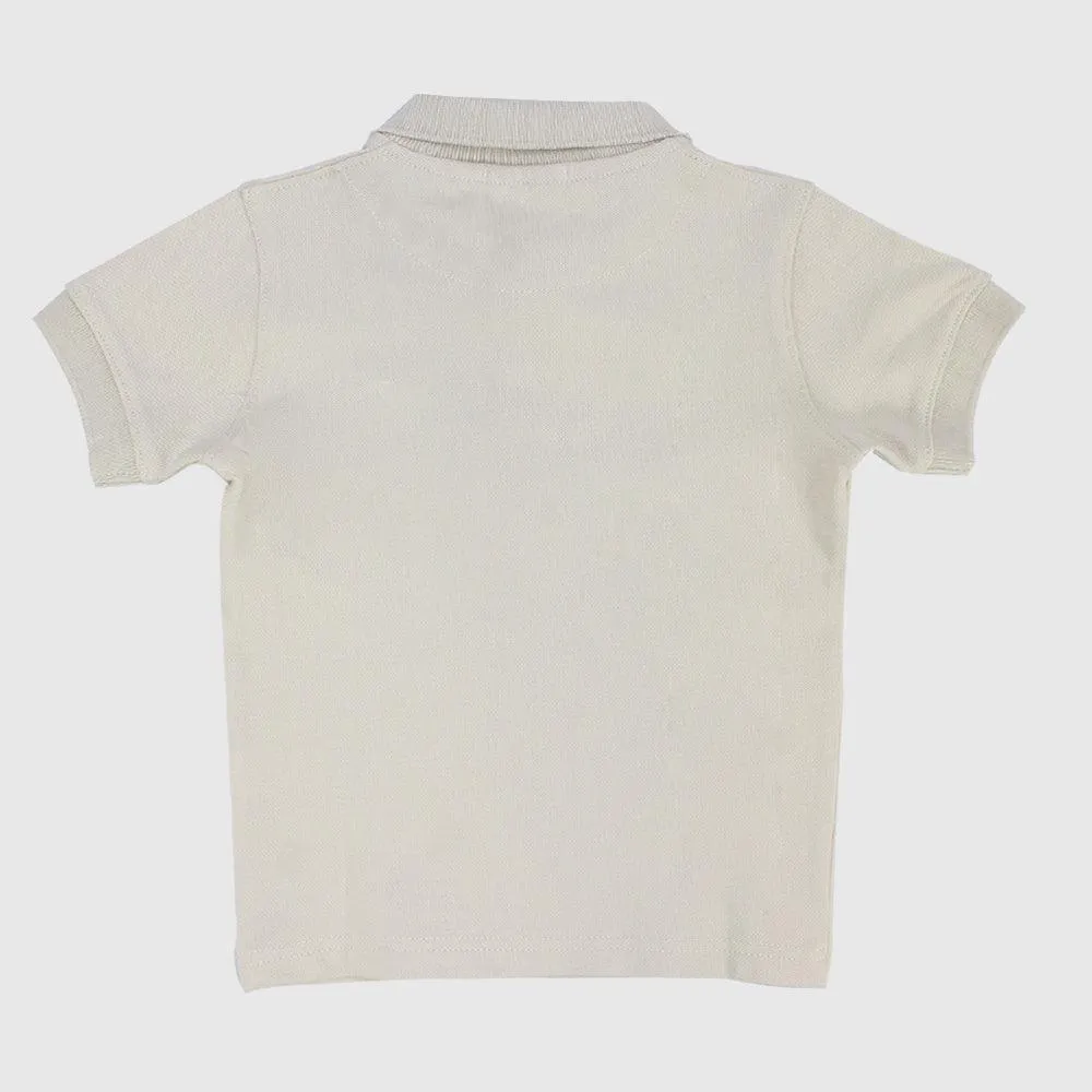 Beige Short-Sleeved Polo Shirt