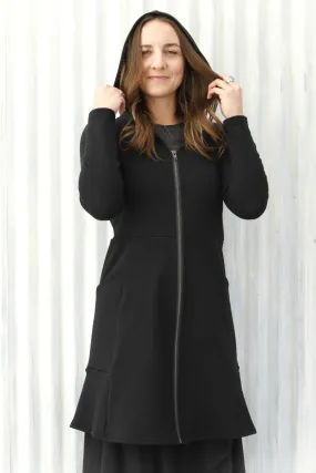 Black Huron Zip Coat