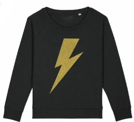 Bolt Organic Sweatshirt | Black with Gold