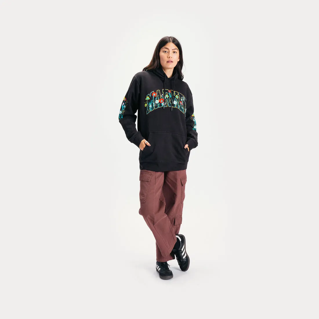 Bouquet Pullover Hoodie Washed Black