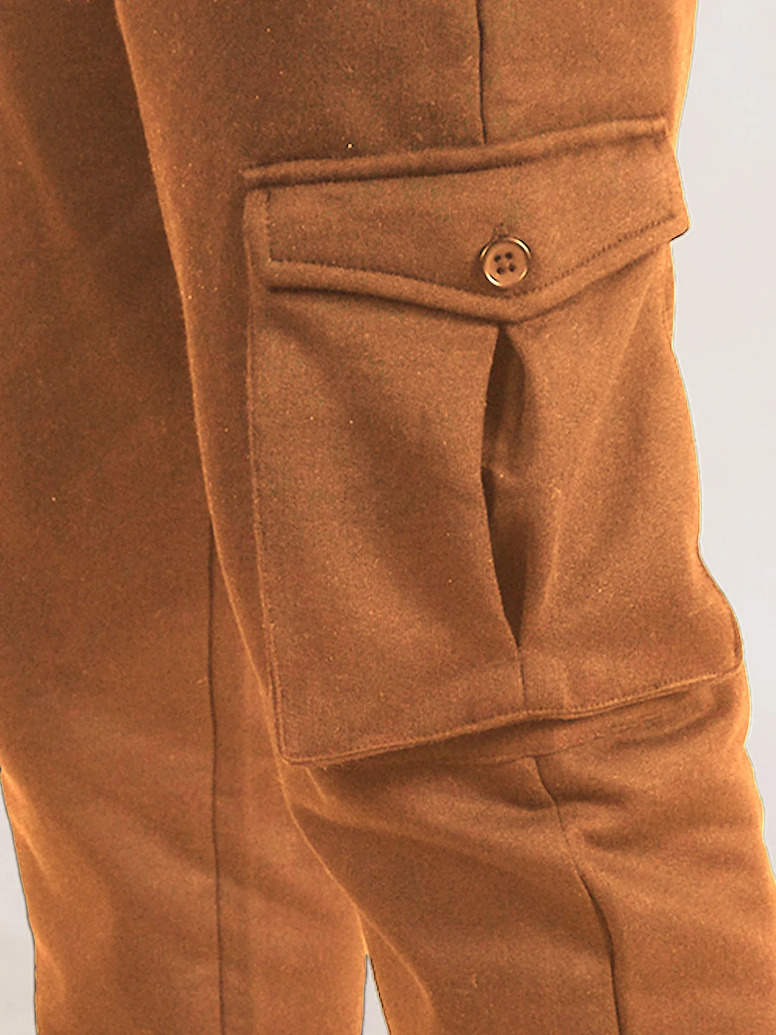 Boys Solid Fleece Cargo Track Pant