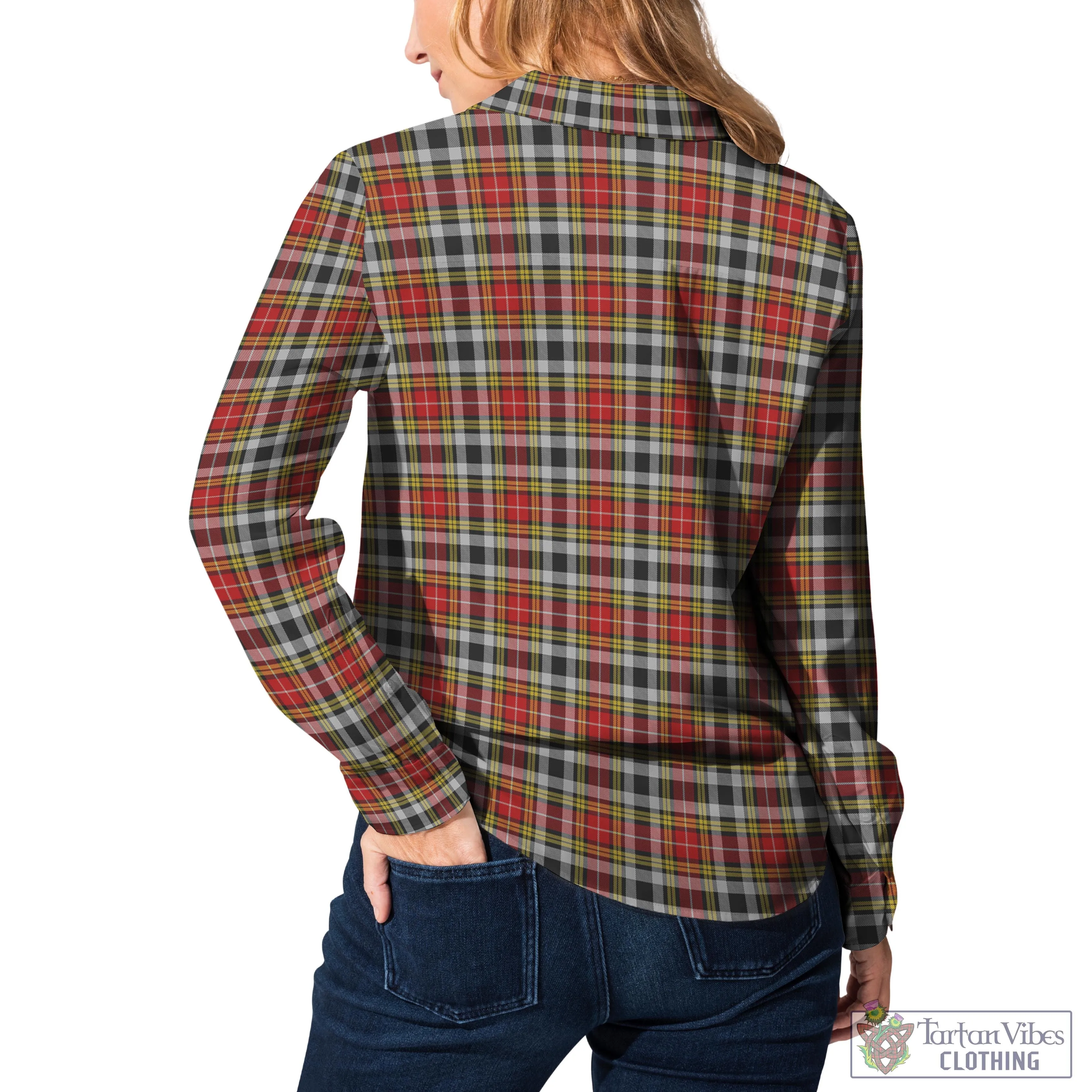 Buchanan Old Dress Tartan Women's Casual Shirt with Family Crest