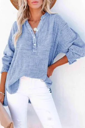 Buttoned Long Sleeve Blouse