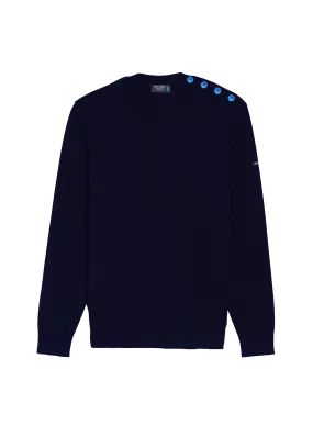 Cancale sailor jumper - regular fit, in pure new wool (MARINE POP/PAON)