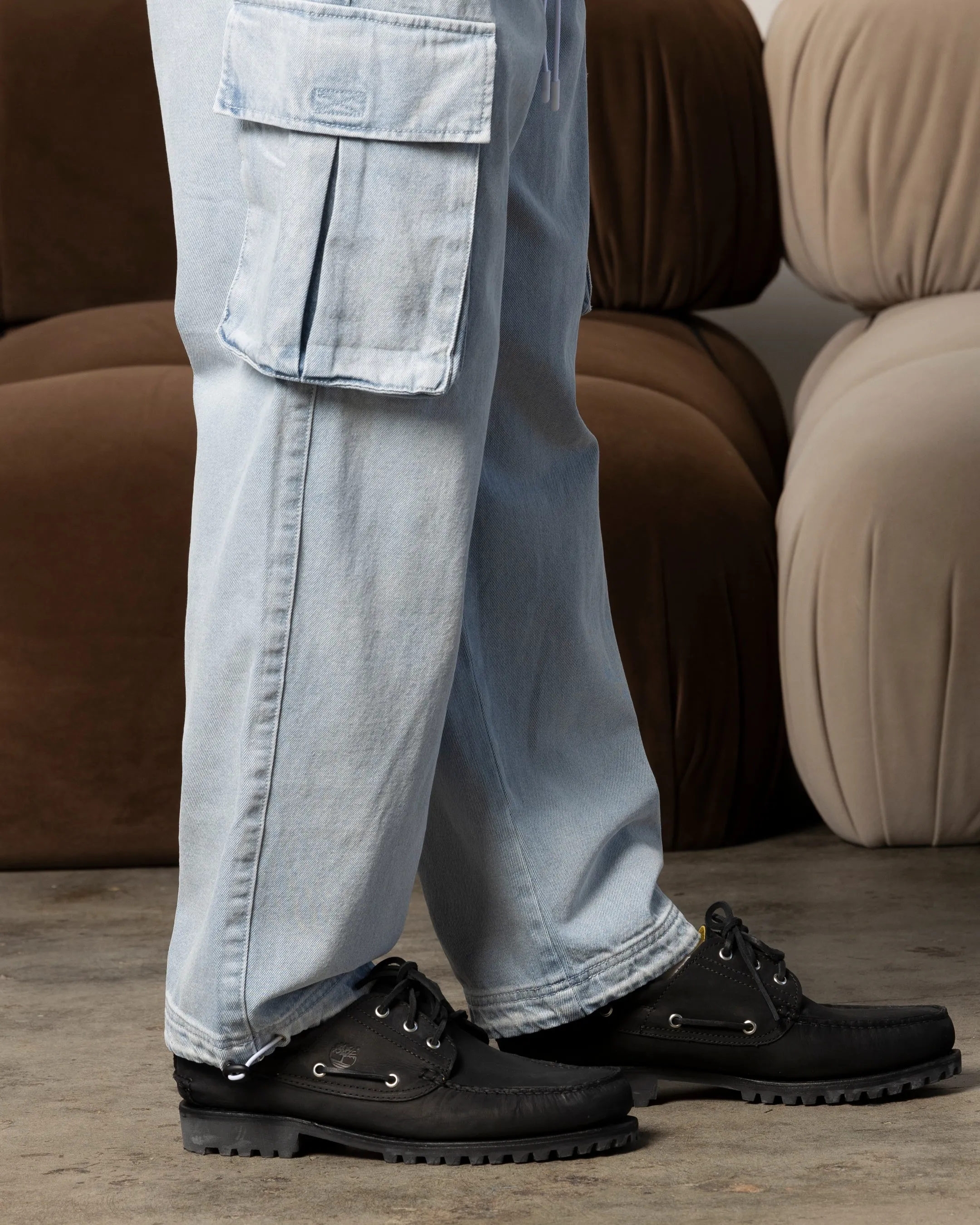 Carre Denim Superior Cargo Joggers Light Blue