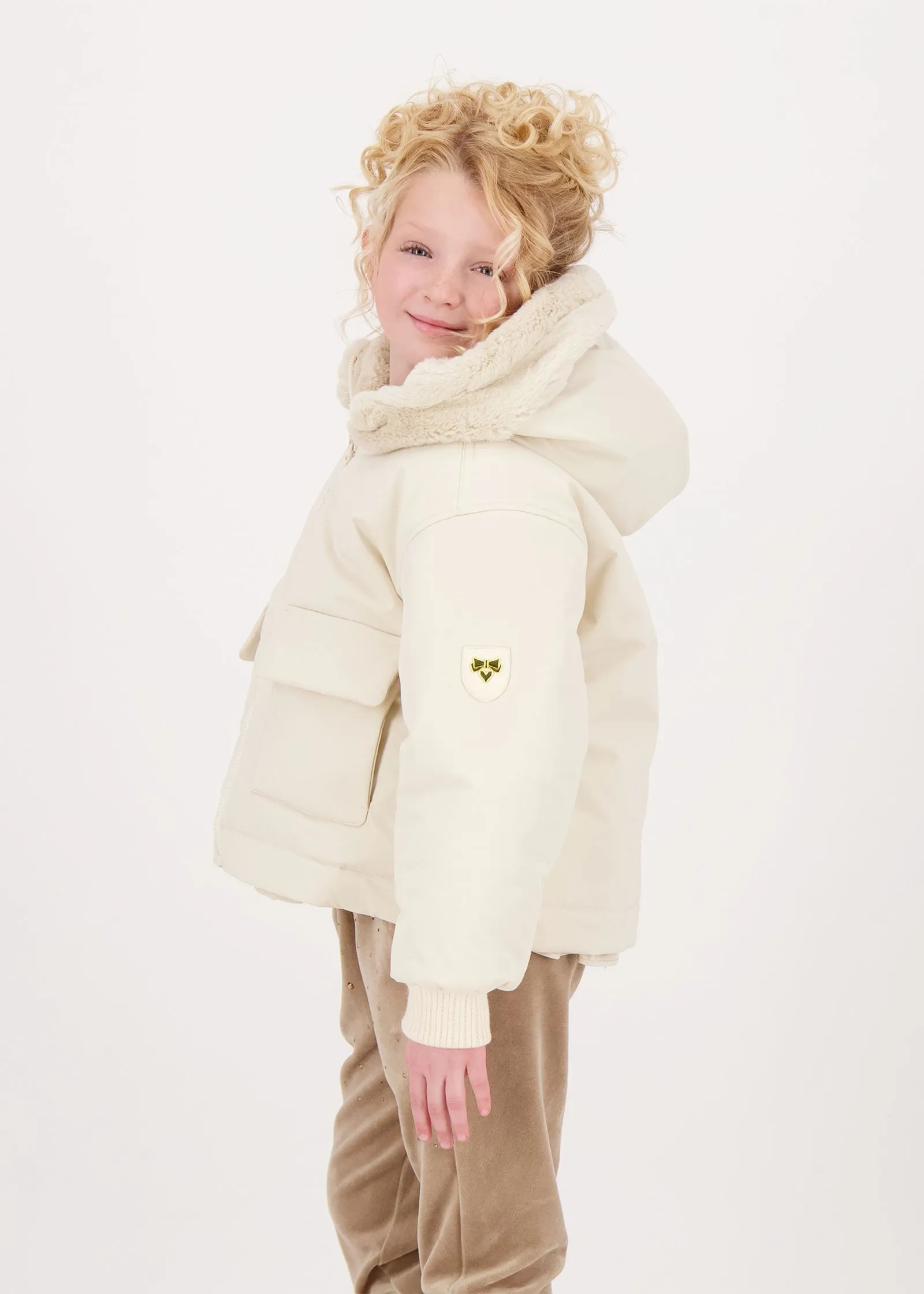 Cathleen Reversible Hooded Coat Sand