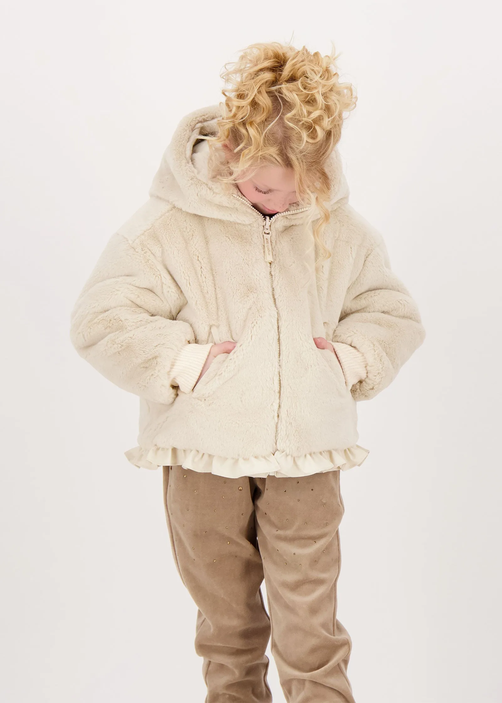 Cathleen Reversible Hooded Coat Sand