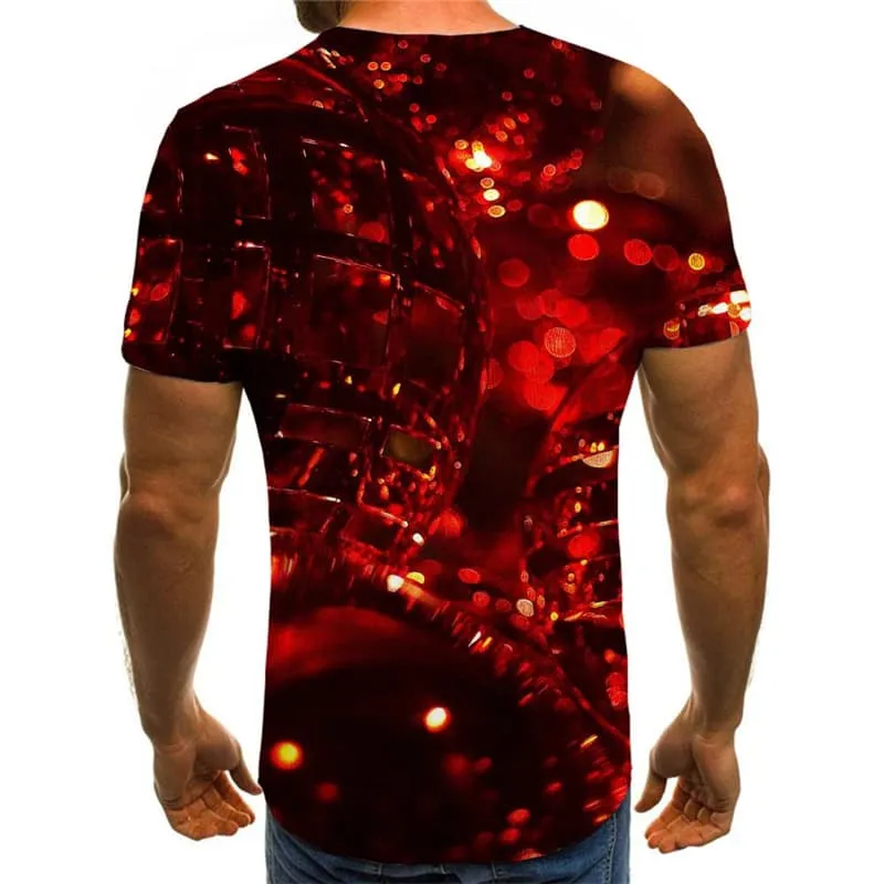 Christmas T shirts Men Red T shirts Funny New Year T-shirts Graphic Party T-shirts 3d