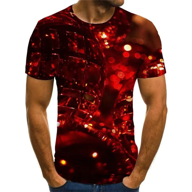 Christmas T shirts Men Red T shirts Funny New Year T-shirts Graphic Party T-shirts 3d