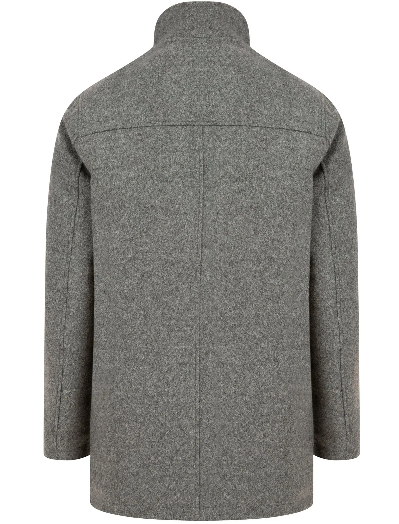 Clayne Wool Look Notch Collar Tailored Coat with Quilted Mock Insert in Mid Grey Marl - Tokyo Laundry