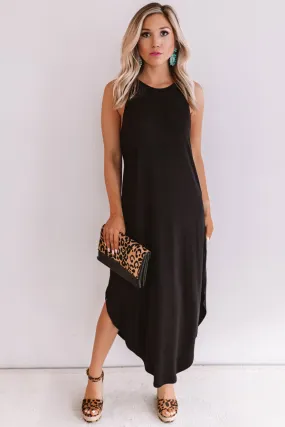 Coasts And Cocktails T-Shirt Midi in Black