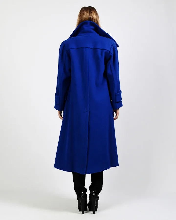 Cobalt Blue Wool Maxi Coat