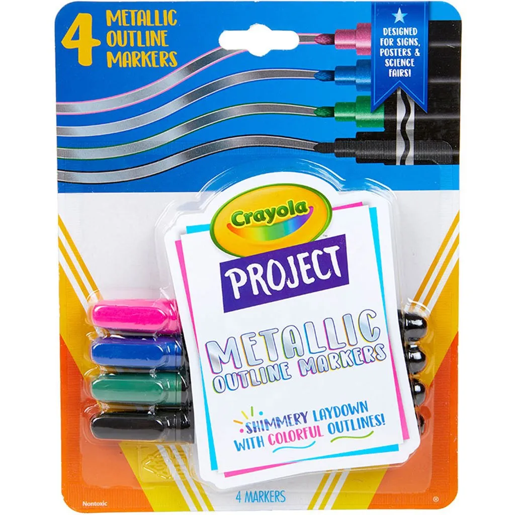 Crayola Project Outline Markers 4ct Metallic Colors