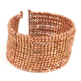 Cubist Beaded Cuff in Copper WorldFinds