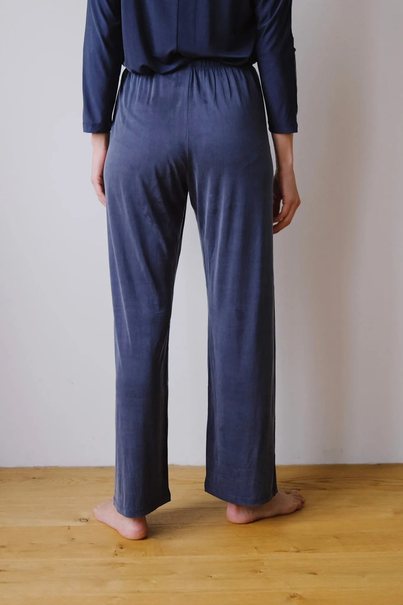 cupro pant - high waist - midnight blue