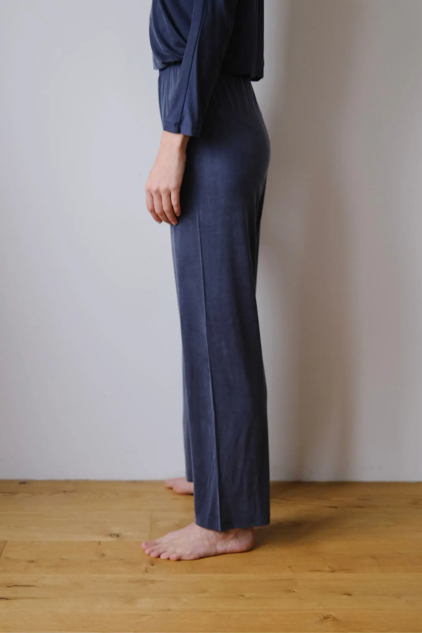 cupro pant - high waist - midnight blue