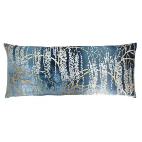 Denim Willow Metallic Velvet Pillow by Kevin O'Brien Studio