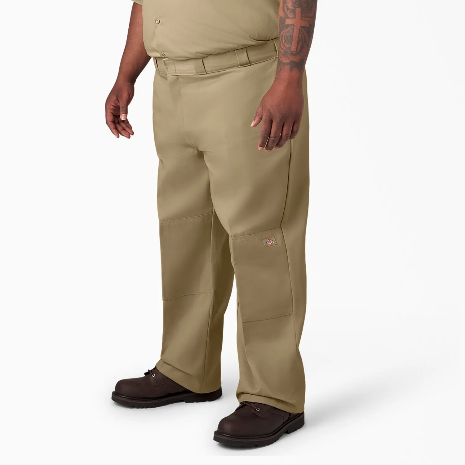 Dickies Men's Loose Fit Twill Double Knee Work Pant_Khaki