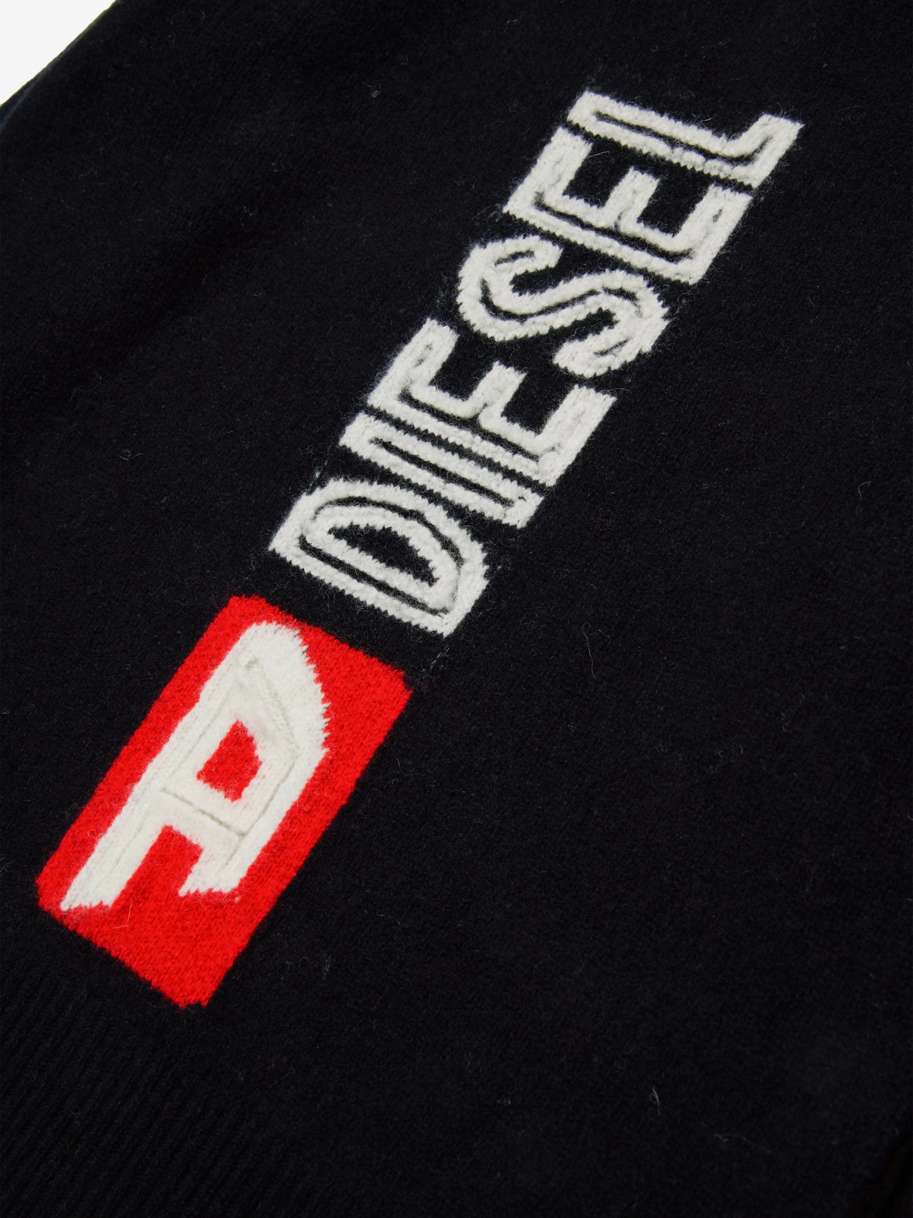 Diesel Kids Wool Knitted Logo Jumper in Black